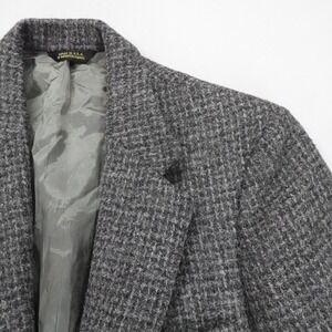 Harris Tweed Mens Sport Coat 42 Regular Gray Plaid Wool Blazer Made USA